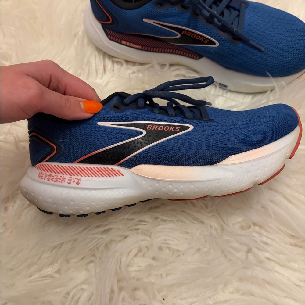 Brooks Blue and White Athletic Sneakers
